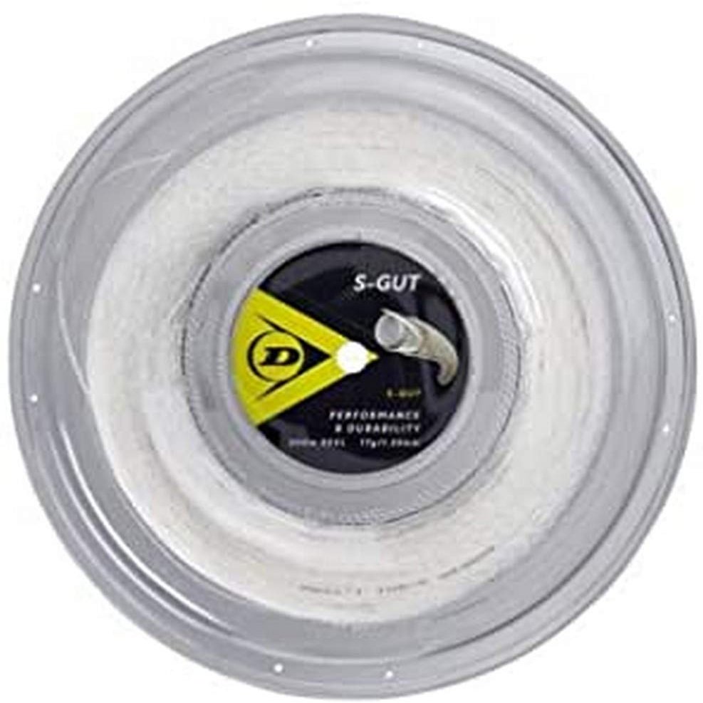 Dunlop Sports S-Gut 17G Tennis String, White, 660' Reel