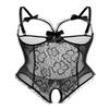 AIBINGGE Lingerie for Women Sexy Teddy One-Piece Lace Babydoll Bodysuit Nightie Plus Size(Black,3XL) view 1