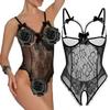 AIBINGGE Lingerie for Women Sexy Teddy One-Piece Lace Babydoll Bodysuit Nightie Plus Size(Black,3XL) view 2