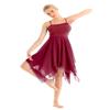 YONGHS Women's Lyrical Ballet Dance Dress Costumes Modern Comtemporary Dancewear Camisole Flowy Dress Wine_Red Small view 2