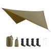 TRIWONDER Camping Tarp Cover Waterproof Rain Fly Tent Ground Cloth Footprint Hammock Shelter for Outdoor Hiking Picnic Beach (Brown+Accessories) view 1