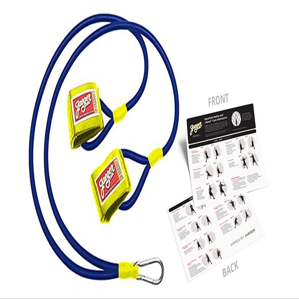 Jaeger J-Bands Resistance Bands for Pitchers. Baseball & Softball Pitching Trainer and Arm Trainer. Pitching Bands for Throwing. Training Equipment with Laminated Instruction Sheet