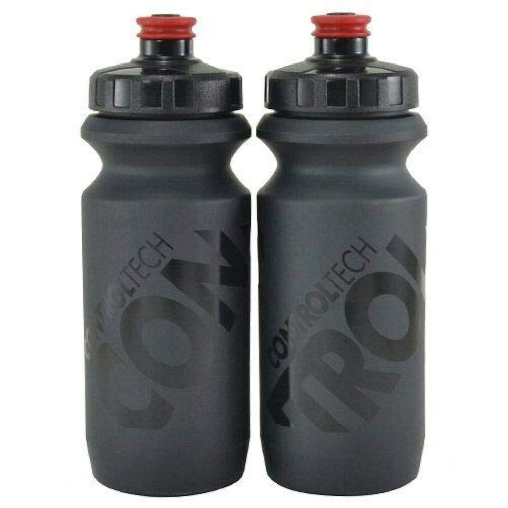 Controltech Wide Mouth Bike Cycling Water Bottle 600 ml Black, 2 Bottle, TB2622