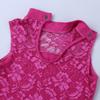 Freebily Kids Girls Sleeveless Cutouts Waist Backless Active Workout Gymnastics Leotard Top Ballroom Ballet Dance wear Rose Red Turtle Neck with Press Button 12 view 4