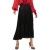 Itemnew Women's Stylish Metallic Color Shiny High Waist Pleated Swing Long Skirt (Medium, Black) view 1