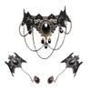 Daimay Black Choker Lace Necklace with Bracelet Set Punk Party Gothic Vintage Handmade Lolita Retro Bracelet Wristband for Women  Style 4 view 1