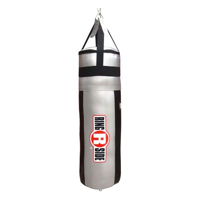 Ringside Apex Heavy Bag, Punching Bag for Boxing Training and Workout, Silver and Black, 100 lbs, Includes Nylon Straps and Hanging Clip