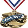 Writing Medals - 1 1/2" Gold Writing Medal, Great Academic Awards with Custom Engraving 100 Pack Prime view 1