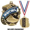 Writing Medals - 1 1/2" Gold Writing Medal, Great Academic Awards with Custom Engraving 100 Pack Prime view 2