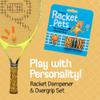 Racket Pets Kids Tennis Racket Dampener & Matching Overgrip Tape, Performance Shock Absorbing Dampener for Tennis Racket & Fun Animal Print Tennis Wrap Grip Tape (Tiger) view 2