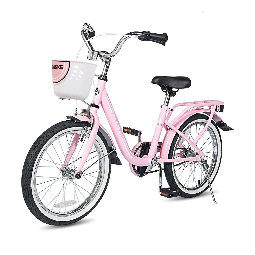 COEWSKE Kid's Bike Steel Frame Children Bicycle 18 Inch with Training Wheel (Pink, 18 Inch)