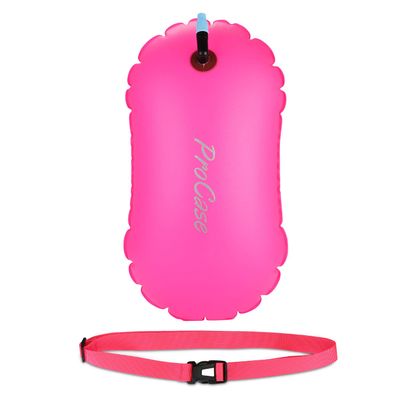 ProCase Swim Buoy Float, Swimming Bubble Safety Float with Adjustable Waist Belt for Open Water Swimmers, Triathletes, Snorkelers, Kayakers, Safe Swim Trainers -Magenta