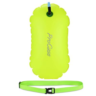 ProCase Swim Buoy Float, Swimming Bubble Safety Float with Adjustable Waist Belt for Open Water Swimmers, Triathletes, Snorkelers, Kayakers, Safe Swim Trainers -Neonyellow