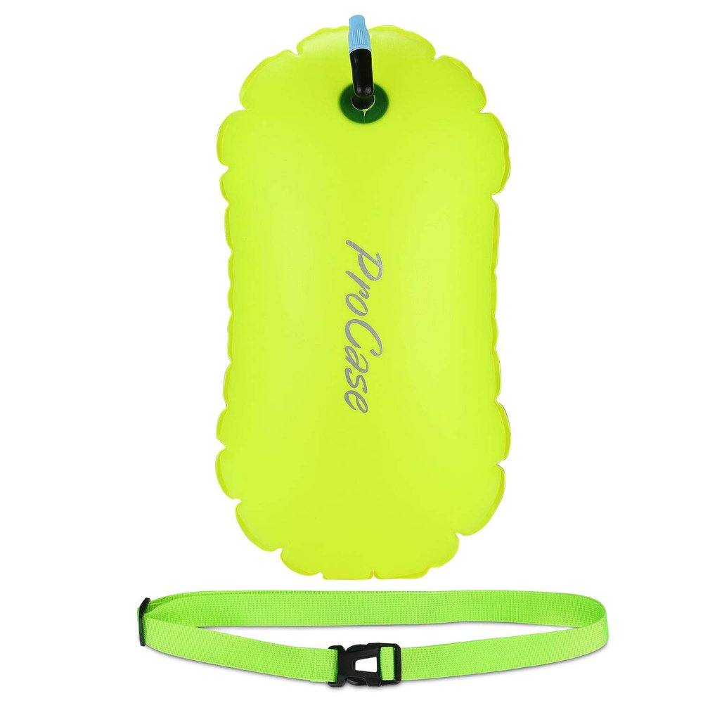 ProCase Swim Buoy Float, Swimming Bubble Safety Float with Adjustable Waist Belt for Open Water Swimmers, Triathletes, Snorkelers, Kayakers, Safe Swim Trainers -Neonyellow