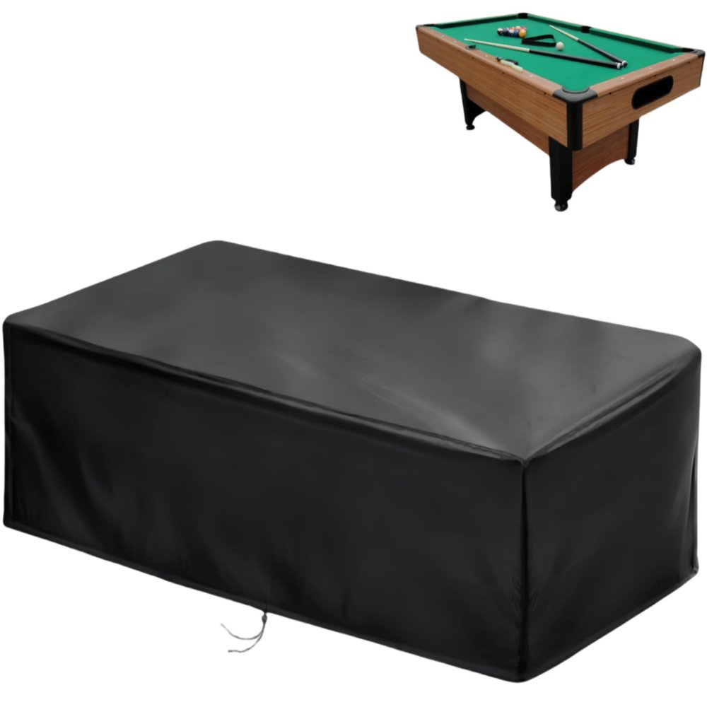2025 Upgraded FabricSaking 8 Ft Pool Table Cover Waterproof, Heavy Duty Billiard Table Cover Indoor & Outdoor, 102" L x 53" W x 32" H, Black