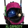 Athletico Advantage Baseball Bag - Baseball Backpack With External Helmet Holder for Baseball, T-Ball & Softball Equipment & Gear for Youth and Adults | Holds Bat, Helmet, Glove, Shoes (Pink) view 3