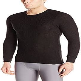 Wolverine Classic Waffle Long Sleeve Baselayer Crew Neck Shirt, Black, 3X (54/56)