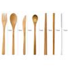 Bamboo Utensils, Eco Friendly Flatware Set,Cutlery Set,Travel Utensils, Camping Utensils Set, Portable Utensils Set, Knife, Fork, Spoon, Reusable Straws Chopsticks, 7 Pieces,7.9 inch view 2
