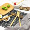 Bamboo Utensils, Eco Friendly Flatware Set,Cutlery Set,Travel Utensils, Camping Utensils Set, Portable Utensils Set, Knife, Fork, Spoon, Reusable Straws Chopsticks, 7 Pieces,7.9 inch view 3