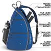 Athletico Sling Bag - Crossbody Backpack for Pickleball, Tennis, Racketball, and Travel for Men and Women (Blue) view 2