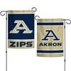 College Garden Flag Set With Stand, Printed in the USA, 12.5" x 18" College Flag With Three Piece Steel Yard Flag Stand Holder (Akron) view 1