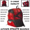 Athletico National Soccer Bag - Backpack for Soccer, Basketball & Football Includes Separate Cleat and Ball Holder (Red) view 3