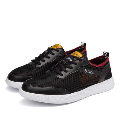Men Breathable Mesh Sneakers Summer Casual Lightweight Slip-on Loafers Young Comfortable Outdoor Driving Sport Shoes 10 M US Black,10.63" Heel to Toe