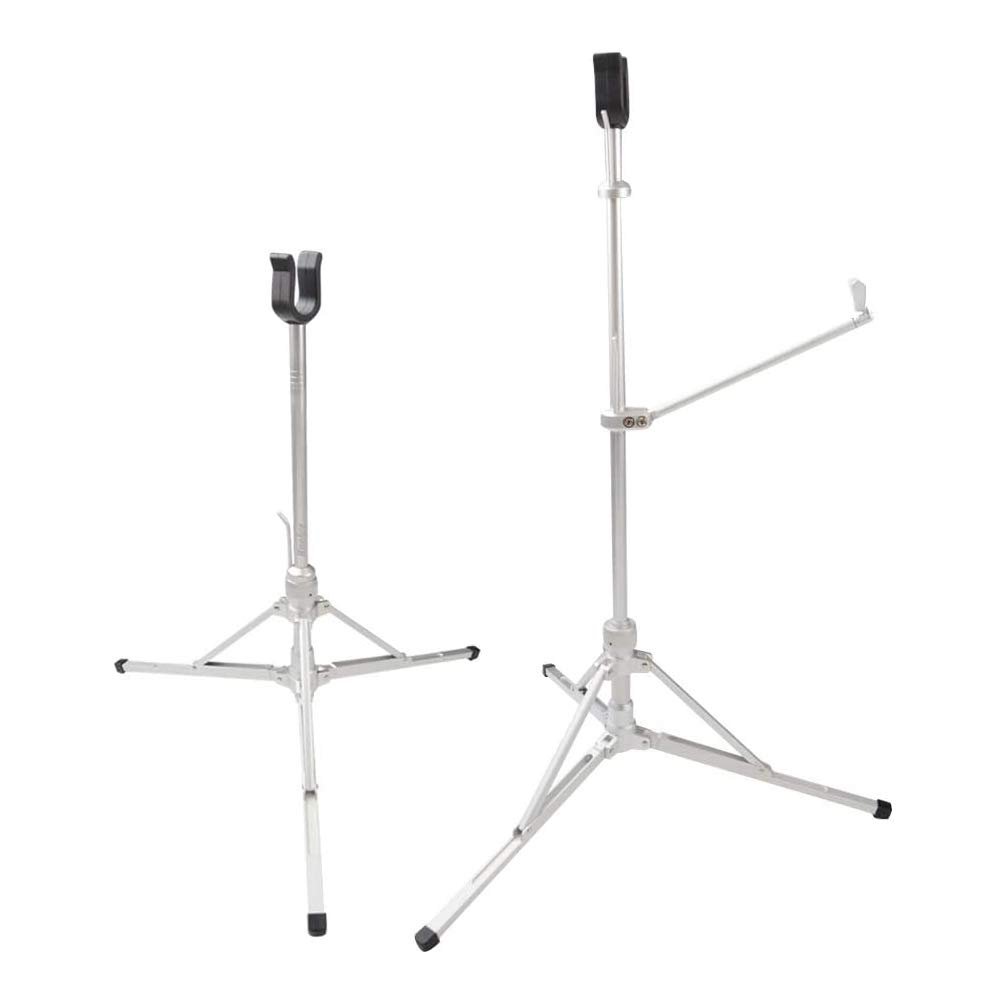 ZSHJGJR Archery Automatic Foldable Bow Stand Recurve Bow Holder Portable Collapsible 3D Bow Stand Bracket Rack (Short Silver)