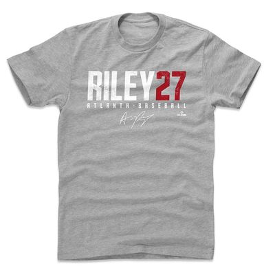 500 LEVEL Austin Riley Shirt (Cotton, XX-Large, Heather Gray) - Austin Riley Elite R WHT