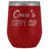 HollyWood & Twine Oma's Sippy Cup Oma Wine Tumbler Gifts for Omas Funny Stemless Stainless Steel Insulated Tumblers Hot Cold BPA Free 12oz Travel Cup view 1