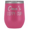 HollyWood & Twine Oma's Sippy Cup Oma Wine Tumbler Gifts for Omas Funny Stemless Stainless Steel Insulated Tumblers Hot Cold BPA Free 12oz Travel Cup view 1