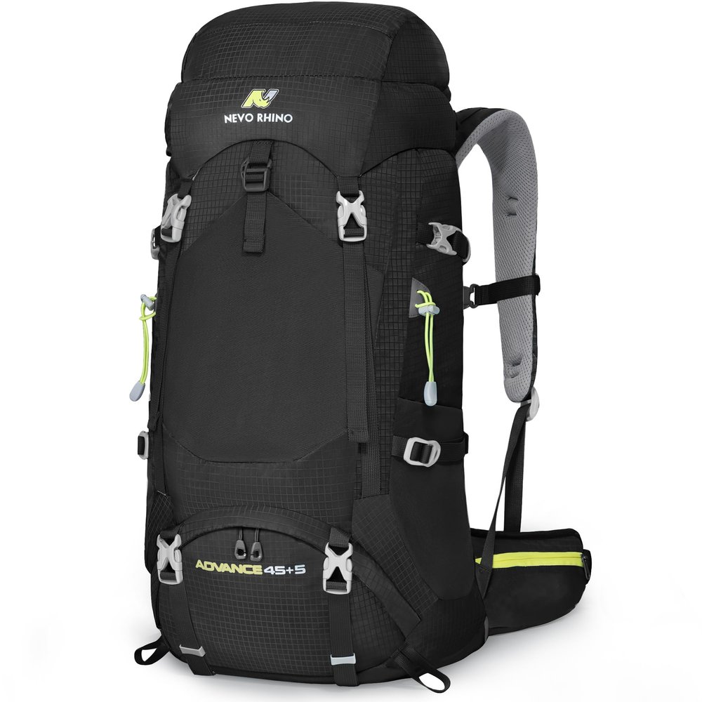 N NEVO RHINO Internal Frame Hiking Backpack 50/60/65/70/80L, Mountain Climbing Camping Backpack Daypack Waterproof Rain Cover