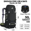 N NEVO RHINO Internal Frame Hiking Backpack 50/60/65/70/80L, Mountain Climbing Camping Backpack Daypack Waterproof Rain Cover view 3