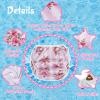 Babygoal Baby Girl Swim Diapers 3 Pack for 8M-3T Babies and Toddlers, Reusable Adjustable Washable for Swimming Lessons-Flower view 3