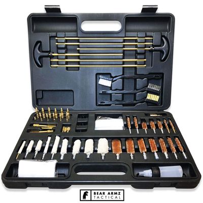 Universal Gun Cleaning Kit | American Company | Perfect for Shotguns, Rifles, Muzzle Loaders, Handguns and Pistols | Portable Case | Cleans Calibers .17- .50