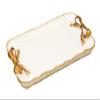 Akizuki Boeki KST18072-1 Jewelry Storage White W 8.1 x D 4.7 x H 0.8 inches (20.5 x 12 x 2 cm) French Ribbon Lecture Tray view 1