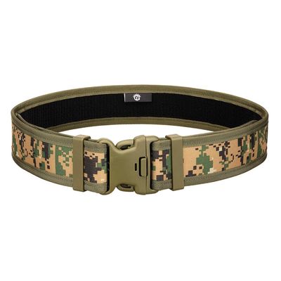 UNISTRENGH 5CM Tactical Waist Belt Army Fan Outdoor Camping CS Extended Belt Quick-Hanging Hard Belt Multi-Function Doub-Buckle Belt (Jungle Camo)