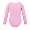 Agoky Kids Girls Team Basic Long Sleeves Gymnastics Ballet Leotard Dancewear Sports Top Outfits Unitard Costumes Pink Lace 12 view 2