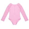 Agoky Kids Girls Team Basic Long Sleeves Gymnastics Ballet Leotard Dancewear Sports Top Outfits Unitard Costumes Pink Lace 12 view 3