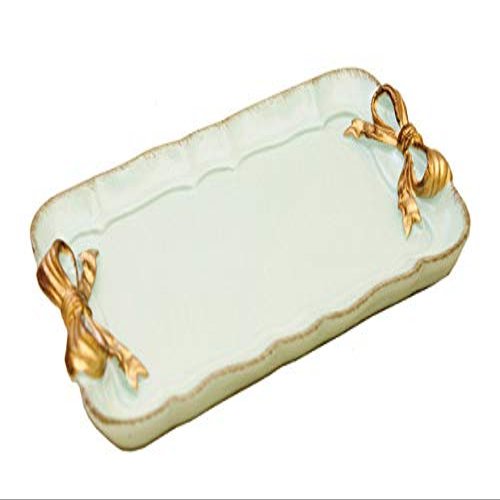 (Akizuki) French Ribbon Recret Tray Jewelry Storage, W20.5D12H2cm, Blue
