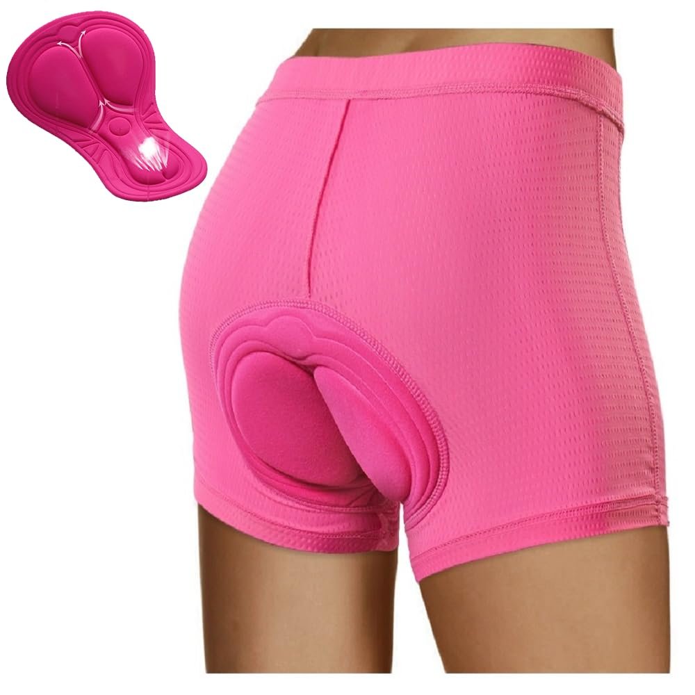 Lixada Women's Cycling Shorts 3D Padded MTB Bicycle Bike Underwear Shorts Pink