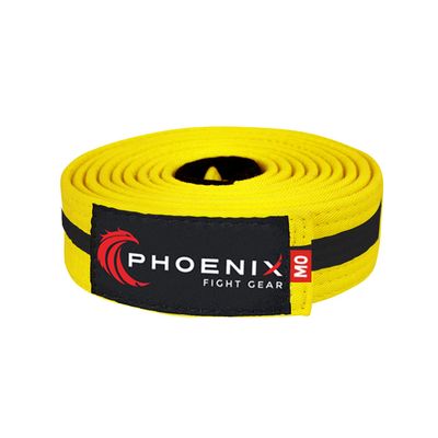Phoenix Fight Gear BJJ Belt for Jiu Jitsu- A0, A1, A2, A3, A4, A5, White, Yellow, Orange, Purple, Blue, Green, Grey, Black (Yellow/Black, A2)