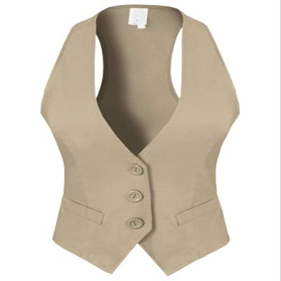 Design by Olivia Women's Dressy Casual Versatile Racerback Vest Tuxedo Suit Waistcoat Khaki M