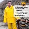 Pioneer Waterproof PVC Work Suit for Men  Repel Rain Gear Yellow Safety Jacket and Bib Pants - 3 PC Set With Detachable Hood - X-Large view 4