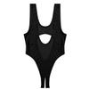 YiZYiF Womens Adult High Cut Thong Bikini Bodysuit Nightwear One Piece Monokini Swimsuit Black One Size view 3