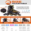 PAPAISON Inline Skates for Boys and Girls with Full Light up Wheels, Beginner Adjustable Illuminating Roller Skates for Kids Youth Women and Men view 2