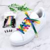 5Chaos Rainbow Fun Shoelaces for Kids, Girls and Women, Colorful Pastel Shoe Laces with Metal Aglets 1 Pair (59" (150CM), Rainbow) view 2