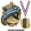 Attendance Medals - 1 1/2" Gold Perfect Attendance Medal, Great Academic Awards with Custom Engraving 50 Pack Prime view 2