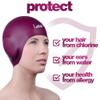 3D Silicone Swim Cap with Ear Protection - Seamless Comfortable Fit for Adults & Youth - Helps Keep Hair Dry - Waterproof Swimming Cap for Men & Women for Pool or Training view 3