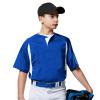 Henley 2-Button Custom Baseball Jersey Youth Large in Black & Orange view 2